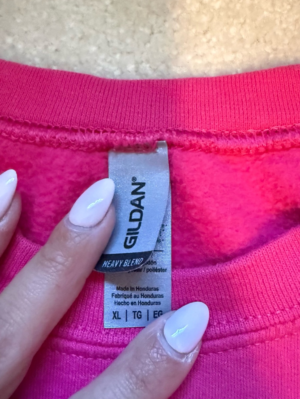 Gildan Bright Pink Nebraska Crewneck Sweatshirt - Picture 2 of 2